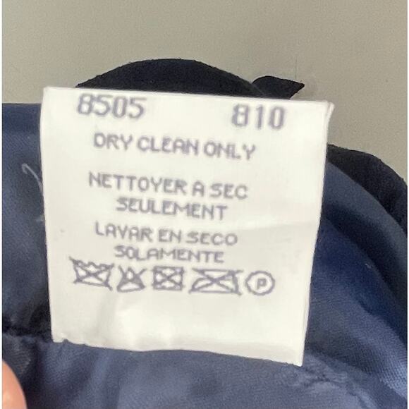 Vintage Joan Leslie Wool Blend Pencil Skirt Women’s 14 Navy Blue Classic Office - Picture 8 of 9